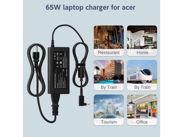 65W 19V 3.42A Laptop Charger for Acer Chromebook R11 11 13 14 15 C740 C738T C731 C720 C720P CB5 CB3 CB3-111 CB3-131 CB5-311 CB3-531 CB5-571 N15Q10...