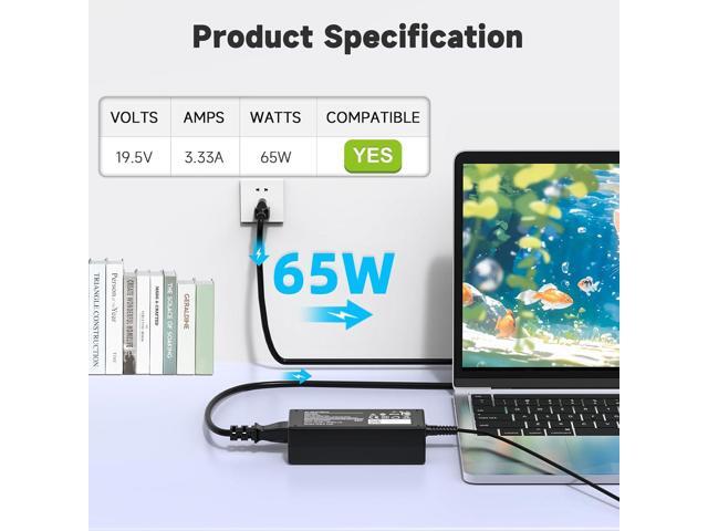 65W Laptop Charger for HP EliteBook 840 850 845 830 820 G9 G8 G7 G6 G5 G4 G3; ProBook 645 650 450 430 440 455 745 735 Laptop AC Adapter Power Cord...