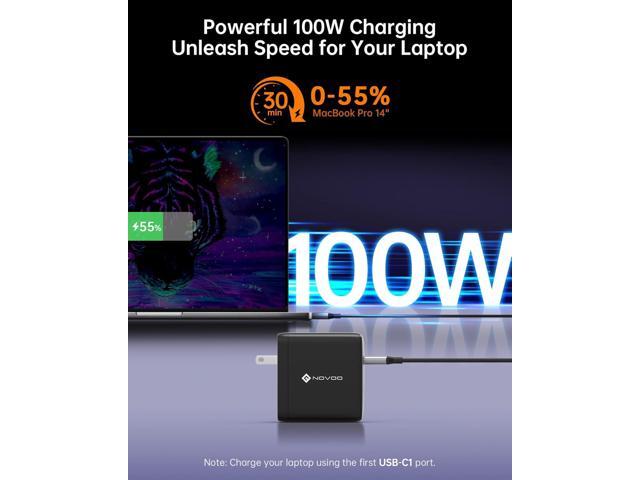100W USB C Charger, 120W MacBook Pro Charger, 3-Port GaN Fast Charger with PD3.0, PPS, USB C Charger for MacBook pro & MacBook Air, ipad Air,...