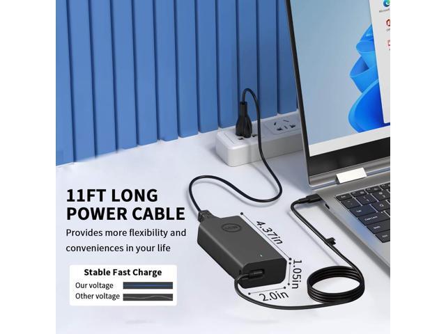 65W USB C Laptop Charger Compatible with Dell Laptop Charger USB C: Latitude 5520 5530 5540 5450 5420 3550 7420 Chromebook XPS 13 Dell Power Cord...