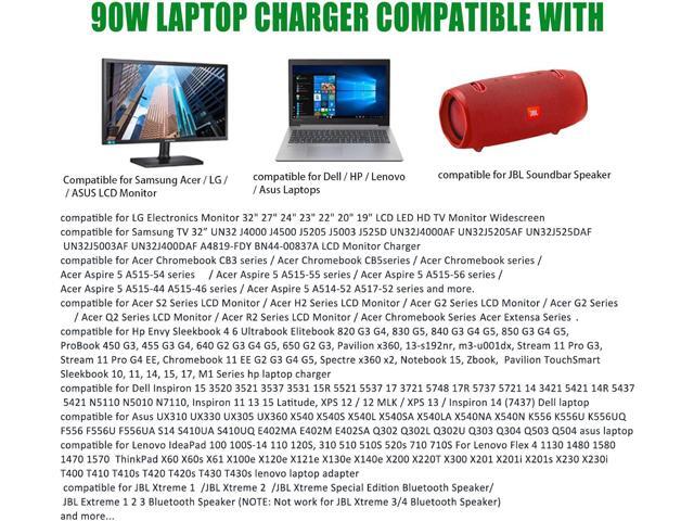 Gonine Laptop Charger 90W AC Adapter, Compatible with HP Lenovo Dell Acer Asus Toshiba Gateway Chromebook LCD Monitor Speaker Adjustable Output...