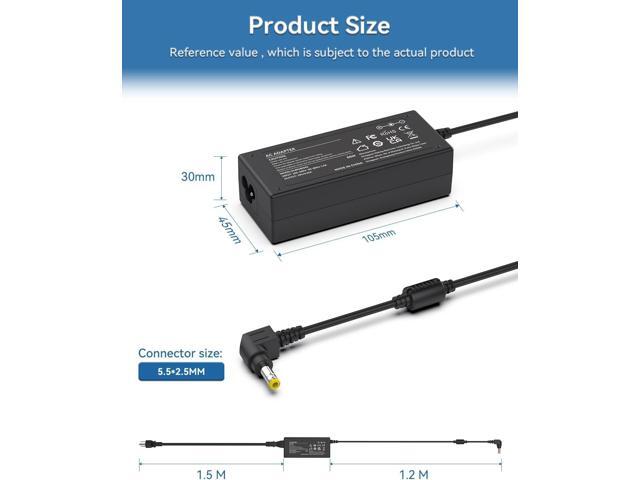 for HP Monitor Power Cord 20' 21.5' 23' 23.8' 25' 27'; 22cwa 25vx 22bw 23bw 23cw 24ea 24es 25bw 25es 25xw 27bw 27xi 27er HP Monitor Power Supply...