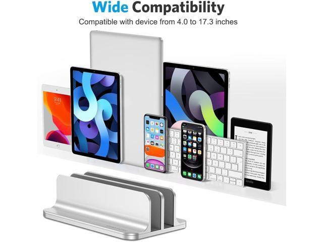 OMOTON [Updated Dock Version Vertical Laptop Stand, Double Desktop Stand Holder with Adjustable Dock (Up to 17.3 inch), Fits All...