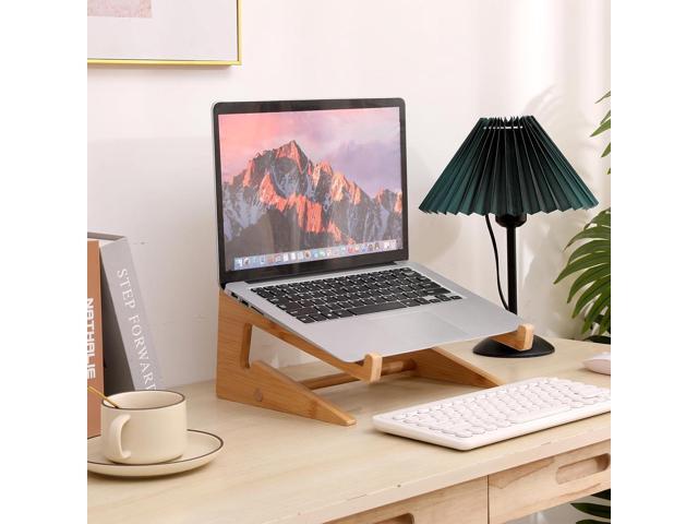 Wooden Laptop Stand,Wooden Vertical Laptop Stand for Desk,Bamboo Laptop Stand Compatible with MacBook Air Pro/Dell XPS/Surface...