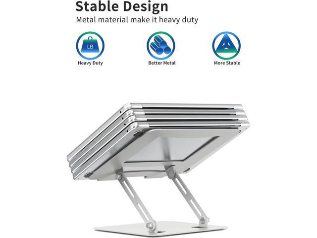 SOUNDANCE Laptop Stand for Desk with Stable Heavy Base, Adjustable Height Multi-Angle, Ergonomic Metal Riser Holder, Foldable Mount Elevator,...