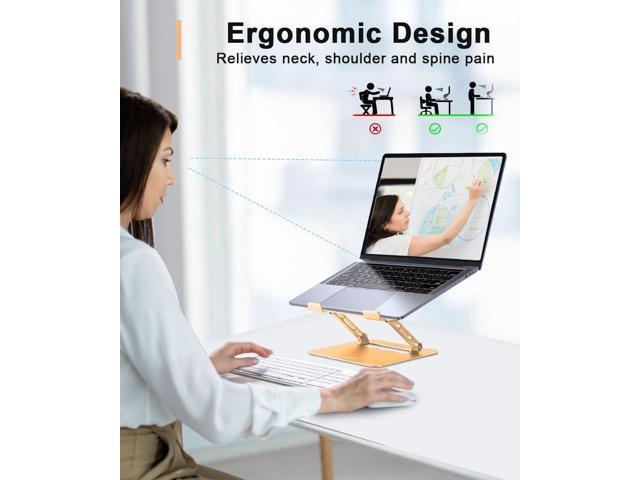 Adjustable Laptop Stand for Desk,Portable Laptop Stand Holder and Riser,Foldable Aluminum Notebook Computer Stands for MacBook Air Pro HP Lenovo...