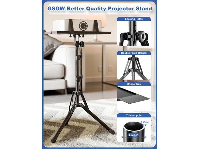 Projector Stand Tripod, Adjustable Height 26 to 56 Inch Laptop Tripod, Laptop Stand with Mouse Tray, Foldable Tripod for Projector with Carry Bag,...