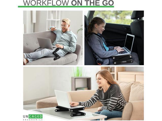 WorkEZ Adjustable Laptop Stand for Desk, Adjustable Height Laptop Stand, Ergonomic Foldable Portable PC Holder, Computer Riser, Home Office Supplies