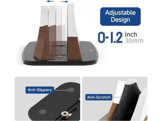 Vertical Laptop Stand - Snow Peak-Shaped Wooden Holder Dock Compatible with MacBook, Surface, Chromebook, Dell & More - Space-Saving Design for All...