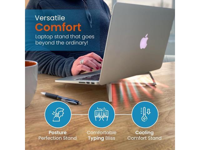 Portable Laptop Riser Stand- Lightweight & Adjustable Computer Holder, Ergonomic, Foldable - Compatible with Apple MacBook Pro & Air, HP, Dell,...