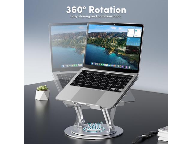 Lifelong Adjustable Laptop Stand with 360° Rotating Base, Ergonomic Computer Stand for Desk, Foldable & Portable Laptop Riser Holder Fits All...