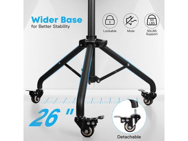 Portable Laptop & Projector Stand with Phone Holder and Mouse Tray Adjustable Height Tripod Stand for Laptop, Projector, DJ, Sheet MusicBlack