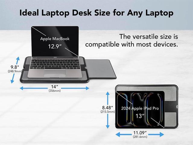 EHO Laptop Lap Pad - Laptop Stand Pad w Retractable Mouse Pad Tray, Anti-Slip Heat Shield Tablet Notebook Computer Stand Table w/Sturdy Stable...