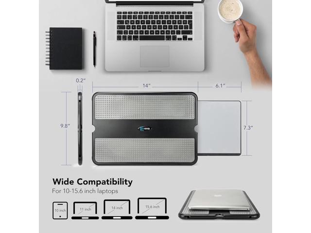 EHO Laptop Lap Pad - Laptop Stand Pad w Retractable Mouse Pad Tray, Anti-Slip Heat Shield Tablet Notebook Computer Stand Table w/Sturdy Stable...