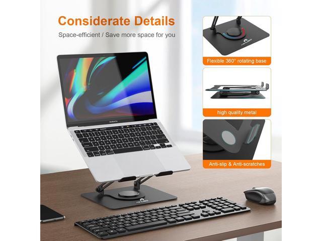 Laptop Stand for Desk,360° Adjustable Computer Stand with Rotating Base,Ergonomic Laptop Riser for Foldable and Portable,MacBook Riser...