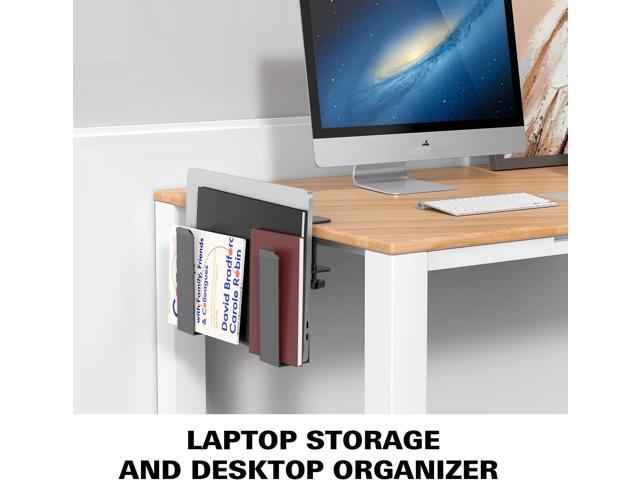 WYYHAA Adjustable Side Laptop Mount, No Drill Desk Storage Organizer, Metal Hanging Notebooks Holder, Punch-Free Clamp for MacBook Pro, Documents...