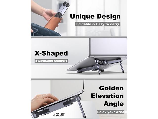 X1 Laptop Stand for Desk - Ergonomic Aluminum Computer Riser for MacBook Pro/Air up to 15.6 inch - Foldable & Portable - Great Gift for Students,...