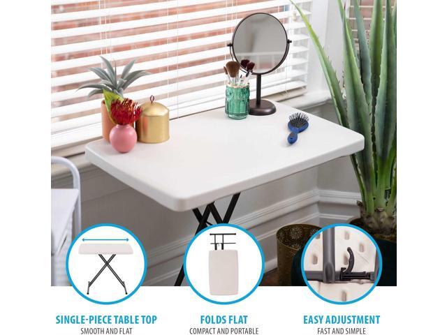 Lifetime 28240 Adjustable Folding Laptop Table TV Tray, 30 Inch Almond