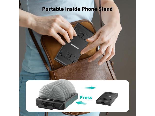 Vertical Laptop Stand for Desk, Patented Laptop Organizer Stand Multiple Rack Holder w/ 6 Dividers, Portable Phone Stand, 360° Rotating Base,...