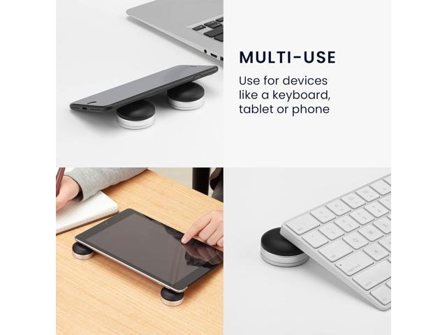 kwmobile Laptop Riser Pads for Laptop/Notebook/Ultrabook Laptops - Under Laptop Feet Stand for Better Ventilation - Black/Silver