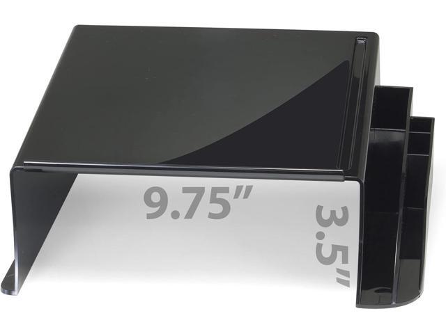 Officemate Telephone Stand, Laptop Stand, Black Plastic Computer Riser, Laptops Elevator for Desk, 12.5 x 10 .125 x 5.25 Inches, Black (21522)