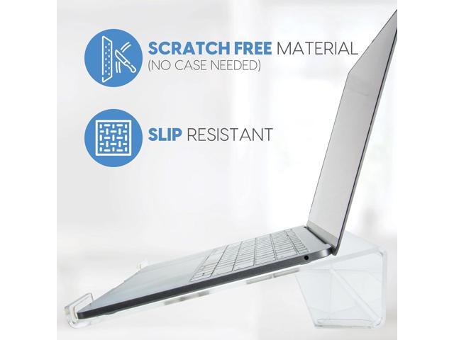 DuraClear Acrylic Laptop Stand for Desk - Ergonomic 2.5' Elevation Acrylic Computer Riser - Laptop Stand Accessory for up to 21' Laptops