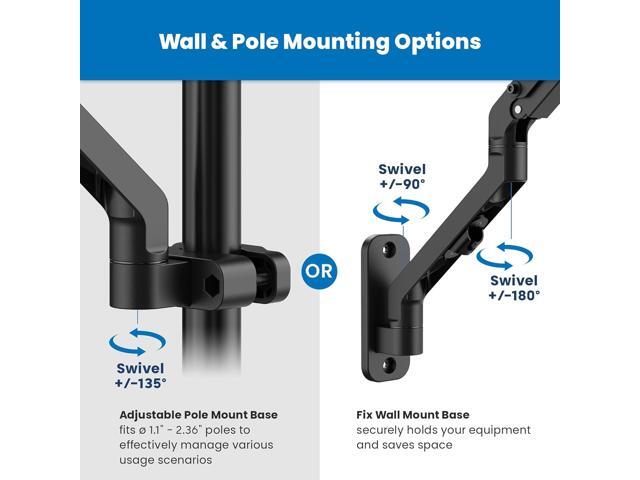 Mount-It! Ergonomic Laptop Arm for Wall or Pole Mounting, Full Motion Adjustments, Versatile Design, Easy Installation