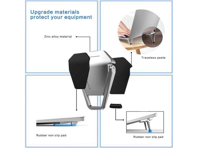 Zinc Alloy Portable Laptop Cooling Pad & Riser - Ergonomic Legs for 12-20 Inch Laptops (Silver, 4pcs)