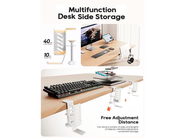 Desk Side Laptop Holder, Desk Side Storage, No Drill Side Desk Organizer, Side Desk Laptop Mount, Tablets Hanging Holder, Clamp on Desk Organizer...