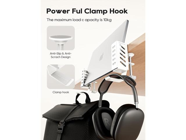 Desk Side Laptop Holder, Desk Side Storage, No Drill Side Desk Organizer, Side Desk Laptop Mount, Tablets Hanging Holder, Clamp on Desk Organizer...