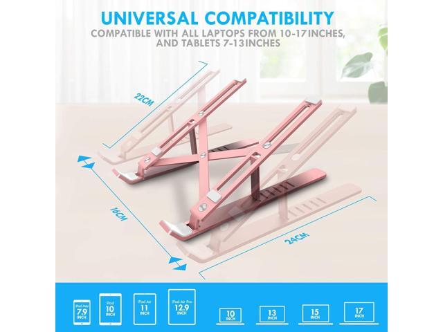 Aduro U-Rise Steel Ergonomic Laptop Stand Adjustable Height Aluminum Monitor Stand Riser Compatible with 10-15.6' Laptop Rose Gold
