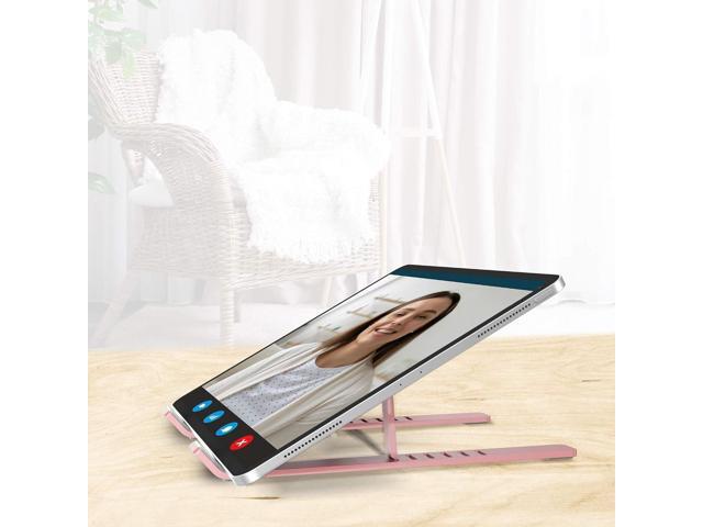 Aduro U-Rise Steel Ergonomic Laptop Stand Adjustable Height Aluminum Monitor Stand Riser Compatible with 10-15.6' Laptop Rose Gold