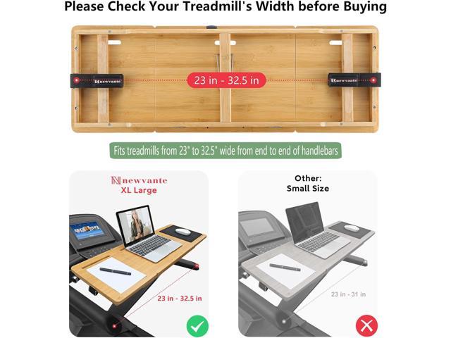 Nnewvante Treadmill Desk Attachment Bamboo Walking Laptop Stand Holder Workstation Adjustable Desktop Laptop Tray for Treadmill