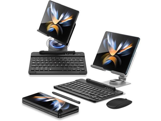 SHIEID Galaxy Z Fold 6 Stand, 360Â°Rotate POS Tablet Stand, Zip Pull Out, Integrated Folding Design Set [Folding Bracket/Keyboard/Mouse/Pen] Stand...