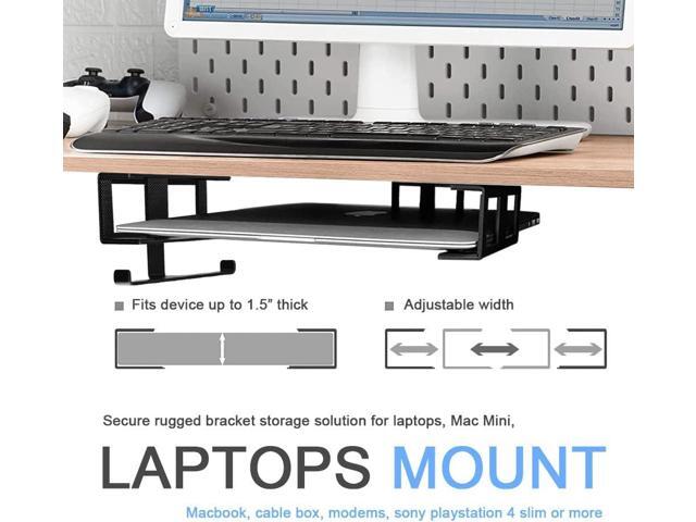 IFCASE Under Desk Laptop Mount & Headphone Holder with Adhesive & Screw, Hard Aluminum Under Table Desk Holder for Laptop, Mac Mini, MacBook Pro...