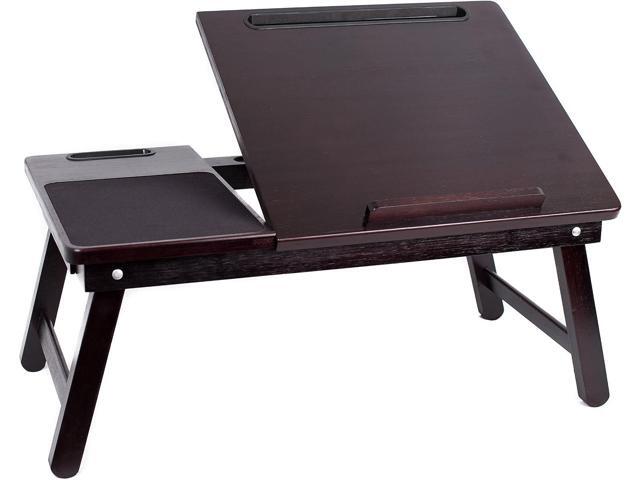 Multi Tasking Laptop Bed Tray - Portable Lap Desk for Writing, Eating, Study - Folding Table Stand for Couch, Dorm, Homework, Adults - Compact Wood...