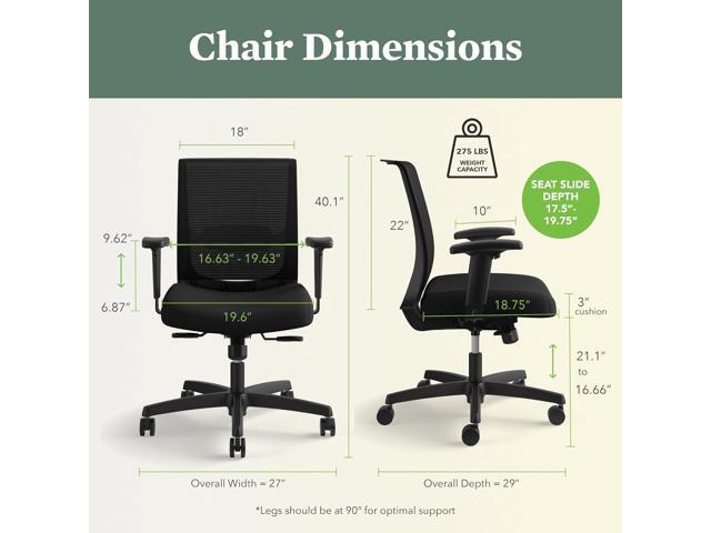 HON HONCMY1AUR10 Convergence Task Chair, Black, UR10
