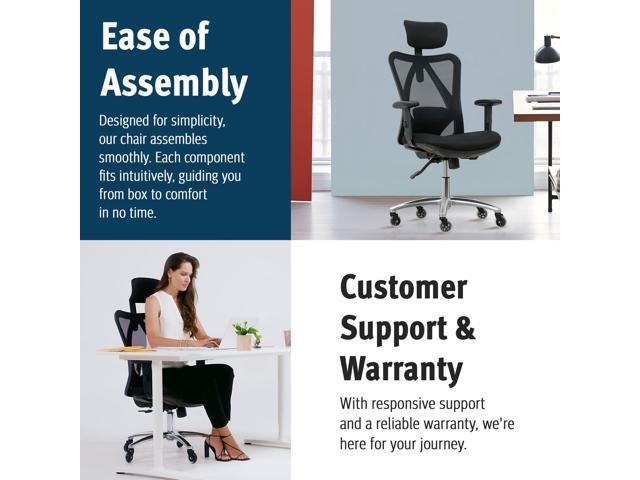 Duramont Ergonomic Office Chair - Adjustable Desk Chair with Lumbar Support and Rollerblade Wheels - High Back Chairs with Breathable Mesh - Thick...