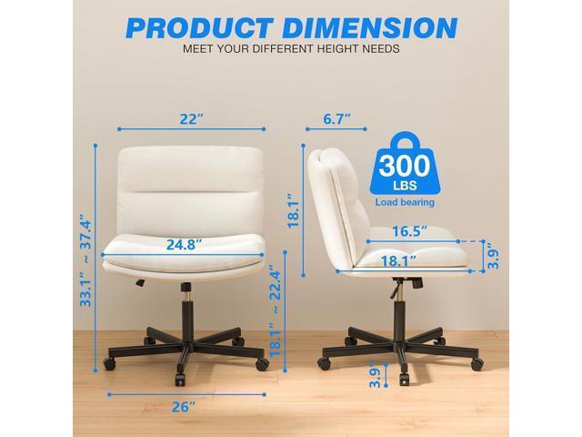 Rfiver Office Desk Chairs with Wheels, Criss Cross Chair with Height Adjustable and Swivel, Comfortable Thickened Cushion PU Leather Wide Comfty...
