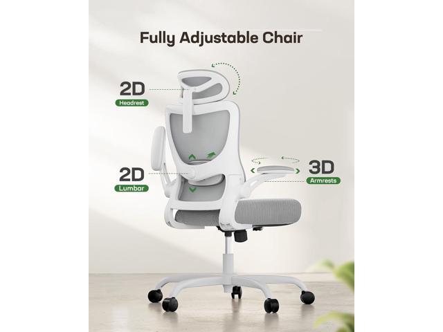 Marsail Ergonomic Office Chair: Office Computer Desk Chair with High Back Mesh and Adjustable Lumbar Support Rolling Work Swivel Task Chairs with...