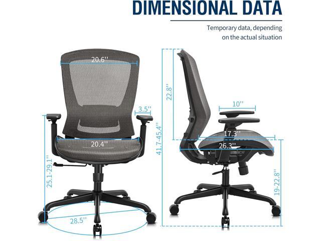 ELABEST Mesh Office Chair,Ergonomic Computer Desk Chair,Sturdy Task Chair- Adjustable Lumbar Support & Armrests,Tilt Function,Comfort Wide...