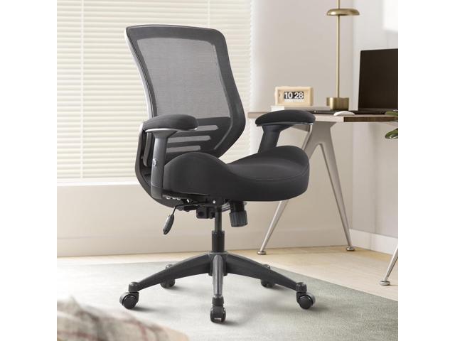 BOLISS 400lbs Mesh Ergonomic Super Soft Wide Cushion Office Computer Desk Chair Adjustable Arms(Black)