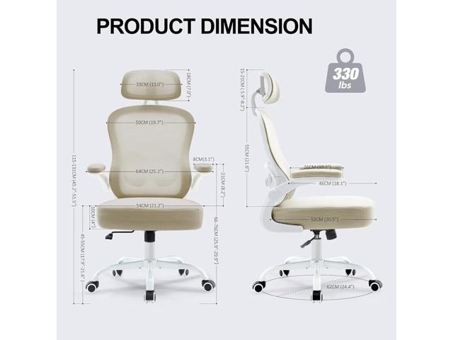 Ergonomic Office Chair,Ultra Thick Office Desk Chair with Adjustable Lumbar Support and Headrest,Spring Cushion,Rocking Function,Flip-up arms,Mesh...