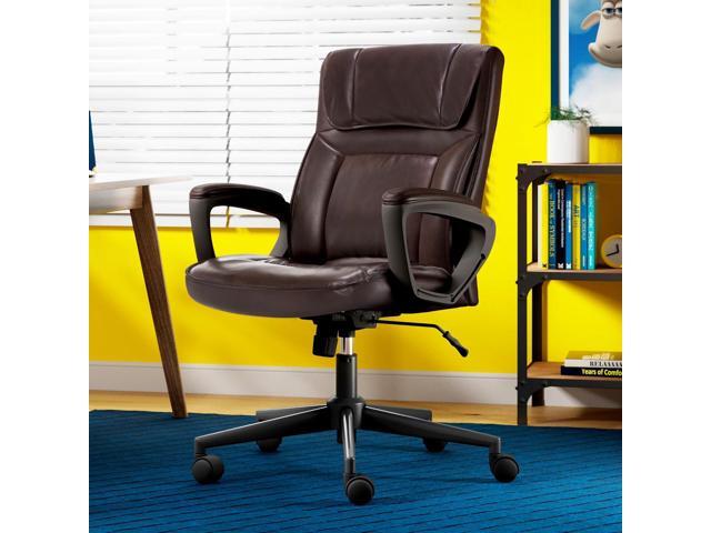 Serta Hannah Executive Home Office Desk Chair, Ergonomic Mid-Back with Lumbar Support, Firm Seat Cushion, Layered Body Pillows, Padded Armrests,...