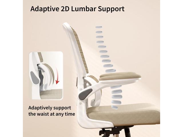 Office Chair, Ergonomic Desk Chair - Thick Cushion Adjustable Height Computer Chair with Lumbar Support and Flip-up Armrests, Home Office Desk...