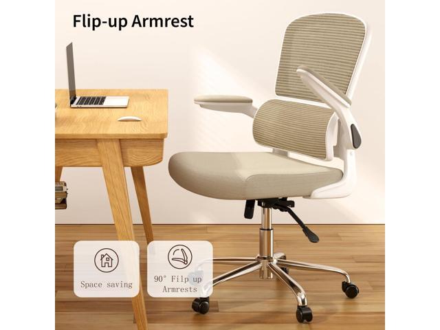 Office Chair, Ergonomic Desk Chair - Thick Cushion Adjustable Height Computer Chair with Lumbar Support and Flip-up Armrests, Home Office Desk...