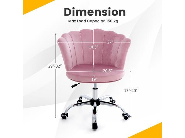 Giantex Velvet Home Office Chair, Modern Cute Shell Back Upholstered Desk Chair with Wheels, Adjustable Swivel Task Chair, Comfy Vanity Chair for...
