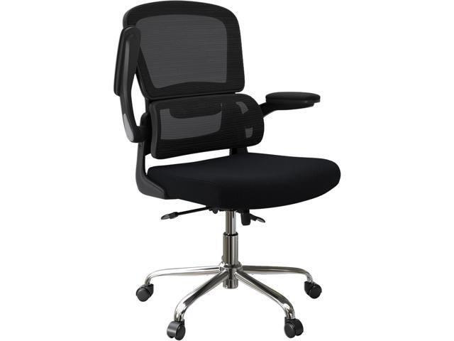 Ergonomic Office Chair, Breathable Mesh Chair with Adjustable Height, Computer Chair with a Double Lumbar Support and Flip-up Arms, Home Office...