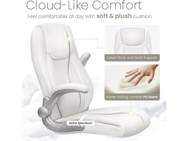 NEO CHAIR Ergonomic Office Chair PU Leather Executive High Back Computer Desk Chair Adjustable Height Flip-up Armrests Lumbar Support Swivel...