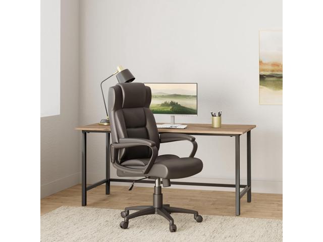 Lorell Soho High-Back Black Leather Executive Chair